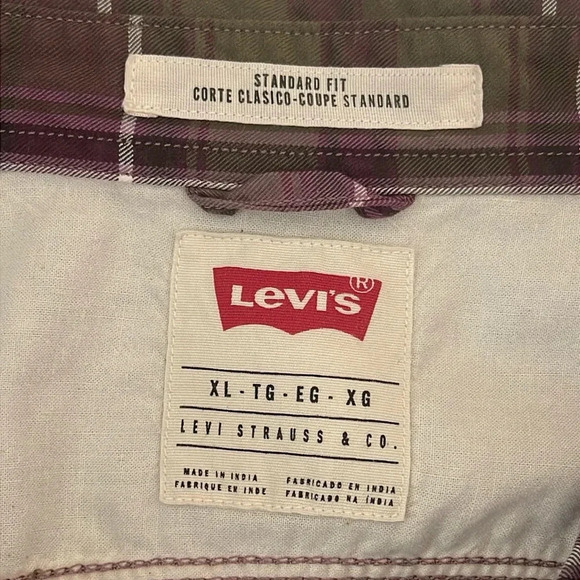 Levi’s Button Up Shirt Plaid Men’s Size XL - Picture 3 of 6
